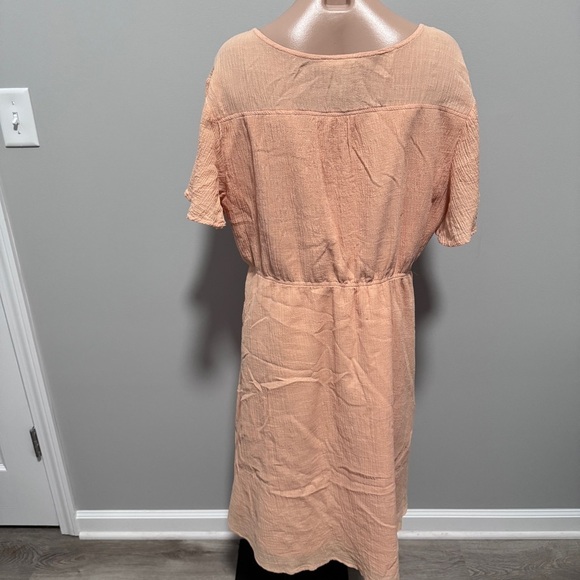 Roolee Surplice Mom Nursing Dress Peach Apricot Orange XL Spring Summer - Picture 4 of 6